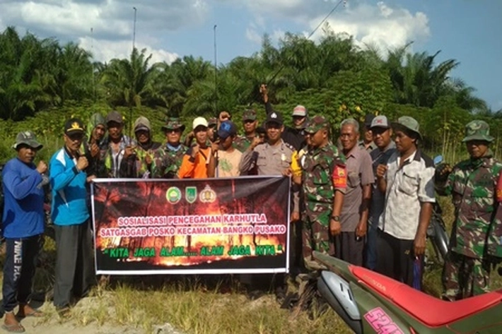 Polsek dan TNI Patroli Penanggulangan Karhutla