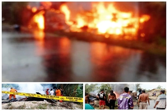 Petir Sambar Kabel Listrik dan Rumah Warga