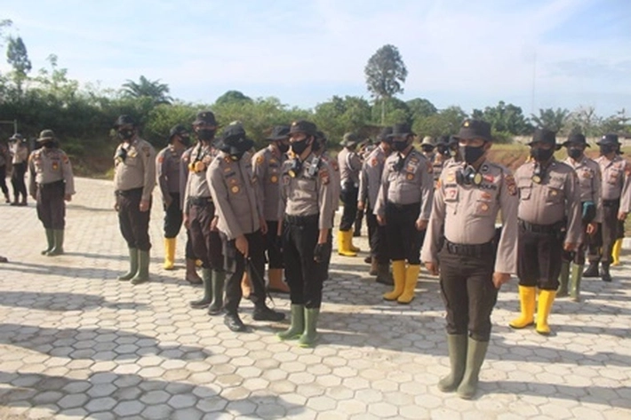 Antisipasi Karhutla, Polres Rohul Apel Kesiapsiagaan