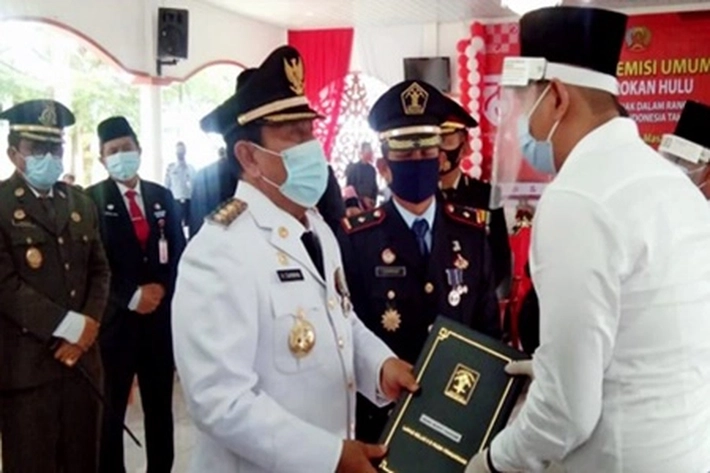 Bupati Rohul Ikut Prosesi Pemberian Remisi 437 Narapidana