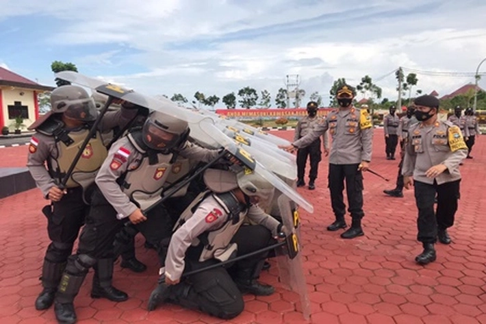 Jelang Pilkada, Sat Sabhara Polres Bintan Tingkatkan Kemampuan Latihan Pengendalian Massa