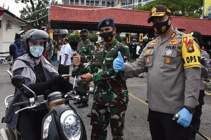 Polres Tanjung Pinang Gelar Kampanye Budaya Penggunaan Masker