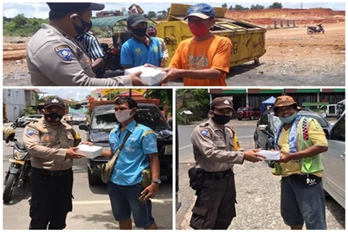 Polres Tanjung Pinang Buat Dapur Umum, Bagikan Nasi Kotak ke Warga