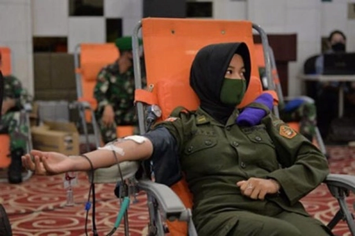 HUT ke-75 TNI, Korem 031 WB Gelar Donor Darah