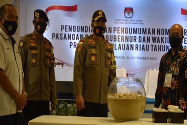 288 Personil Amankan Penetapan Nomor Urut Paslon Gubernur-Wagub Kepri