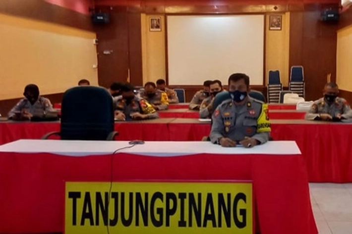 Polres Tanjungpinang Ikuti Kegiatan Vicon Pelatihan 4M