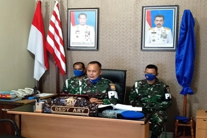 Danpom Lantamal IV Tanjungpinang Ikuti Arahan Danpuspomal Melalui Vicon