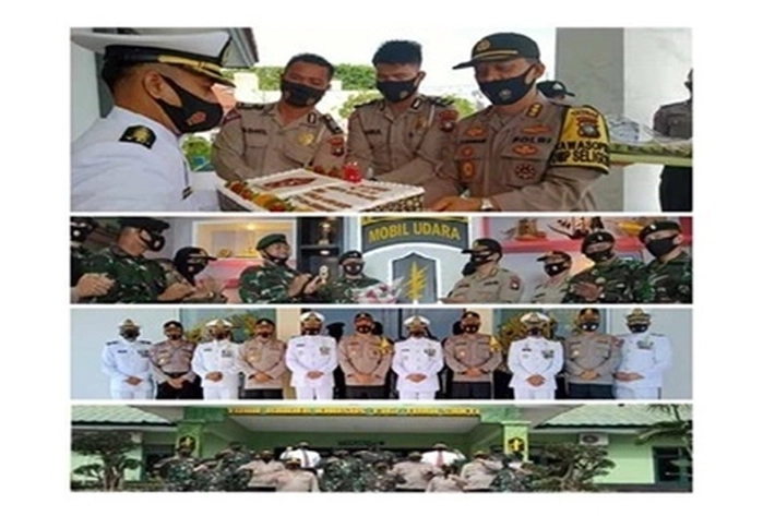 Polda Kepri Beri Ucapan HUT TNI Ke-75 ke Mako Guskamla Koarmada I