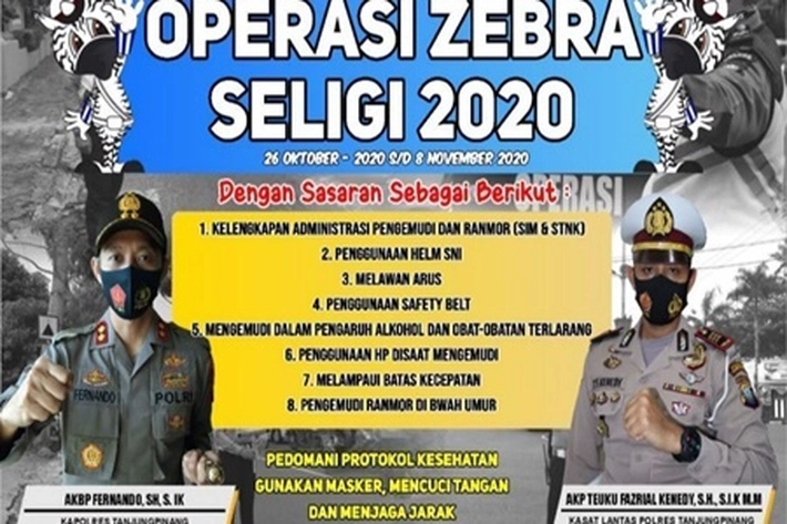 Polres Tanjungpinang akan Laksanakan Operasi Zebra Seligi 2020