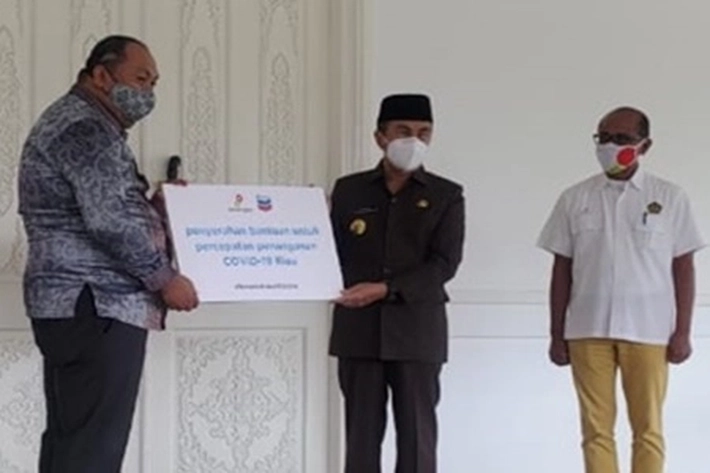 Gubri Terima Bantuan Masker dari SKK Migas dan PT CPI