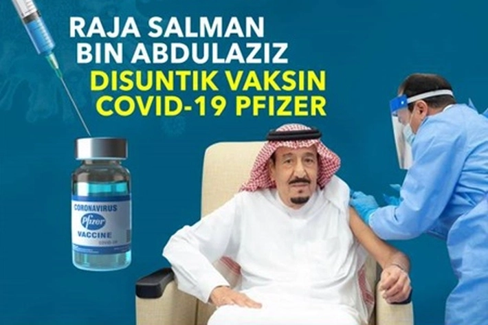  Raja Salman Disuntik Pertama Vaksin Pfizer Covid-19