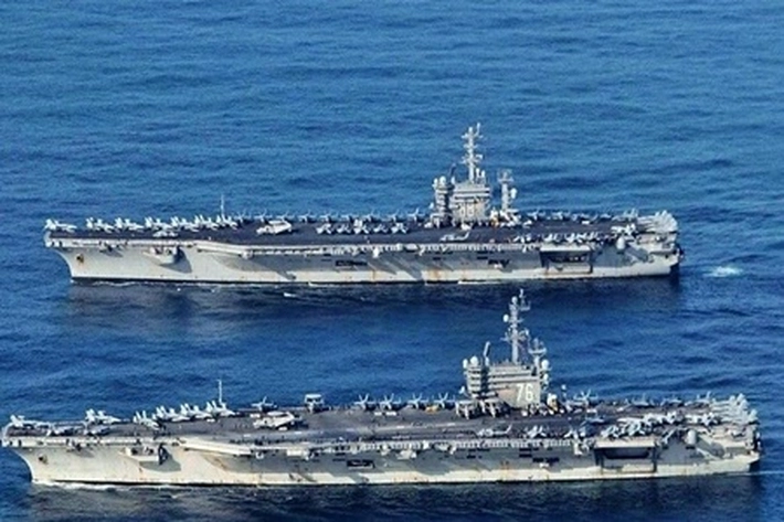 Dua Kapal Induk AS Latihan Gabungan di Laut Cina Selatan