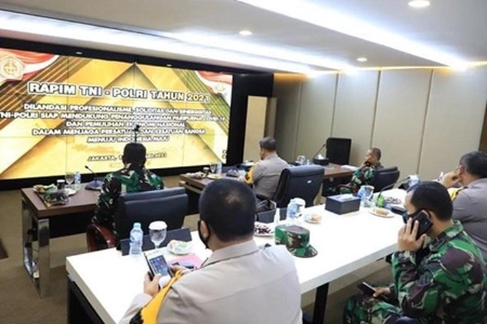Rapat Pimpinan TNI-Polri Tahun 2021 Secara Virtual