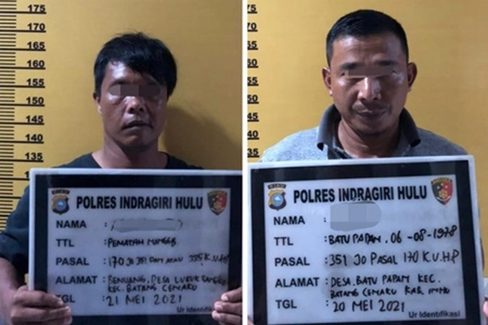 Polres Inhu Amankan 2 Tersangka Bentrok di Batang Cenaku