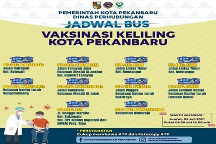 Pemko Buat Jadwal Bus Keliling Untuk Warga Divaksinasi