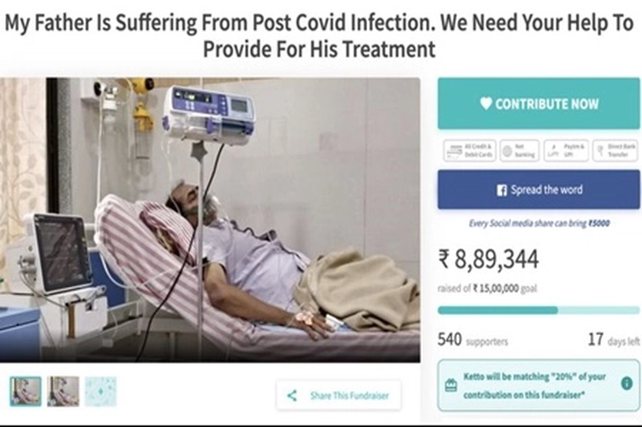 Warga India Andalkan Sumbangan Lewat 'Crowdfunding' Atasi Perawatan Covid Rumah Sakit