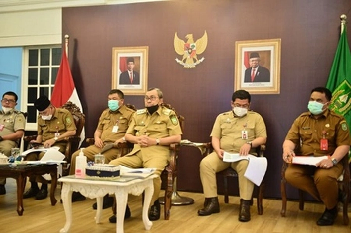 Gubernur Syamsuar Ikuti Rapat Pencegahan Korupsi dengan KPK Secara Virtual