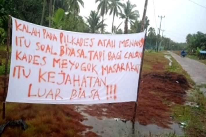 Pemilihan Kepala Desa di Meranti 'Tak Mulus', Berakhir 'Timbulnya Spanduk Kecaman'