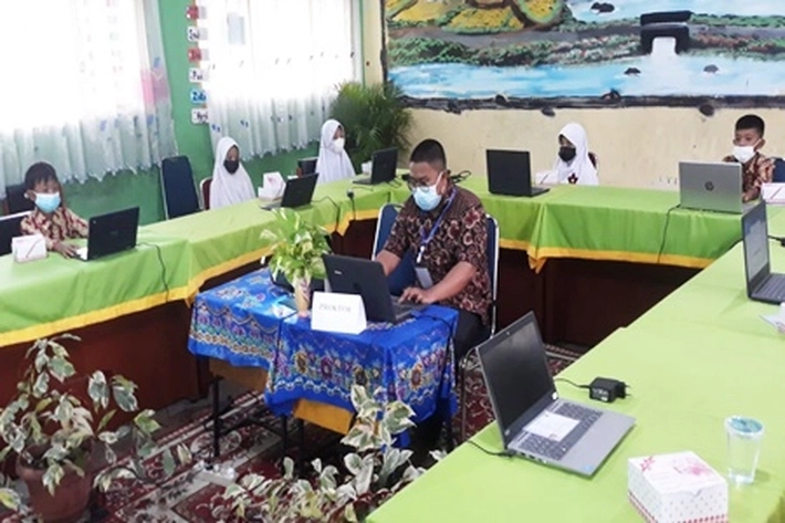 Siswa Sekolah Dasar Ikuti Ujian ANBK, Dengan 'Menerapkan Protokol Kesehatan'