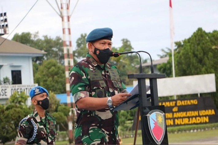 Komandan Lanud RSN Marsma TNI Andi Kustoro Pimpin Apel Luar Biasa Tahun 2022