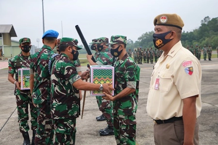 Danlanud Rsn Pimpin Apel Luar Biasa untuk Menyambut Idul Fitri 1443 Hijriyah