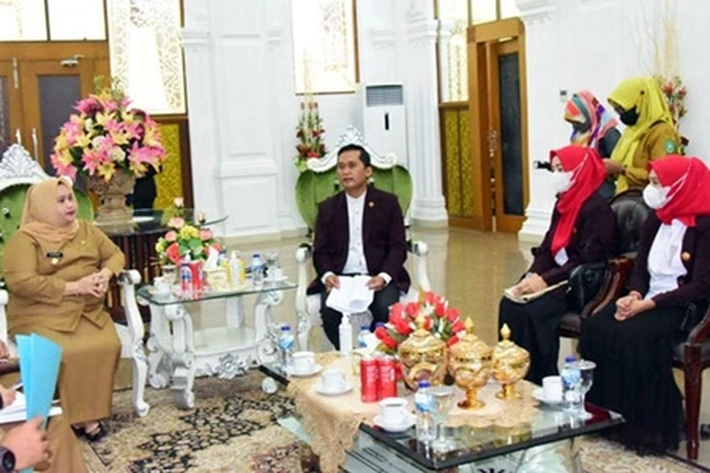 Bupati Bengkalis Kasmarni Audiensi Bersama Persatuan Perawat Nasional Indonesia