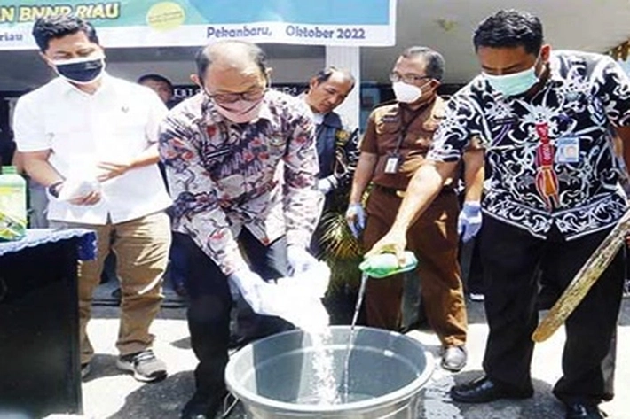 Badan Narkotika Nasional Provinsi Riau Musnahkan Hasil Tangkapan Sabu dan Ekstasi 