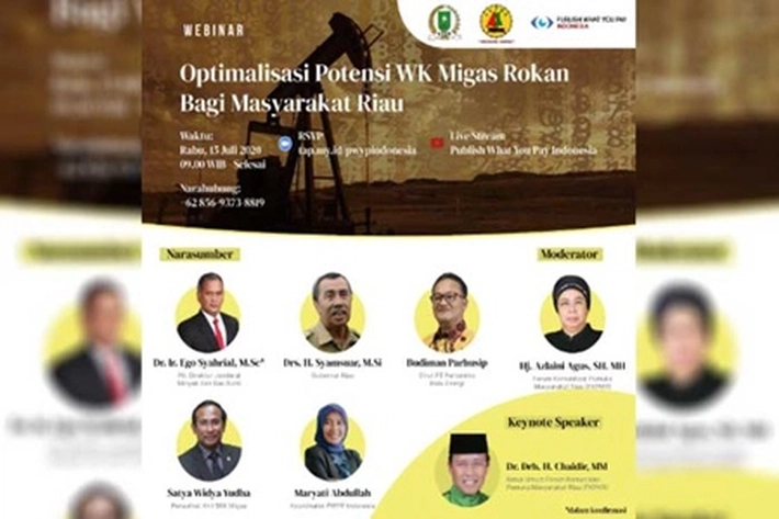 DEM Riau Menggelar Webinar dengan Tema 'Gotong royong dalam Mendukung Hulu Migas'