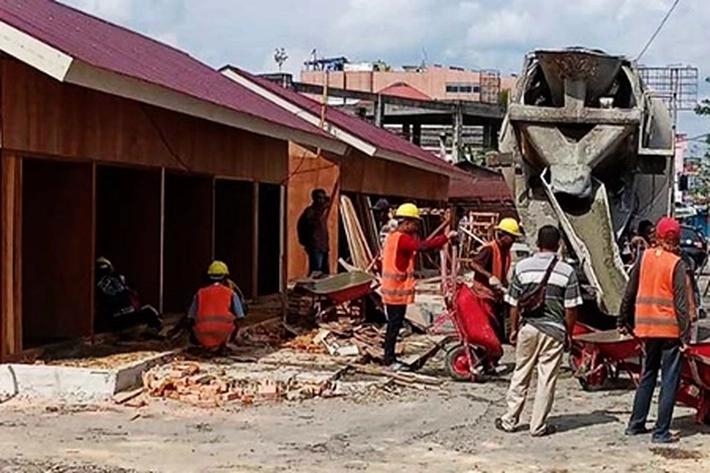 Pasar Cik Puan Belum Bisa Ditempati Pedagang, 'karena Progres Pengerjaan TPS Masih 80 Persen'