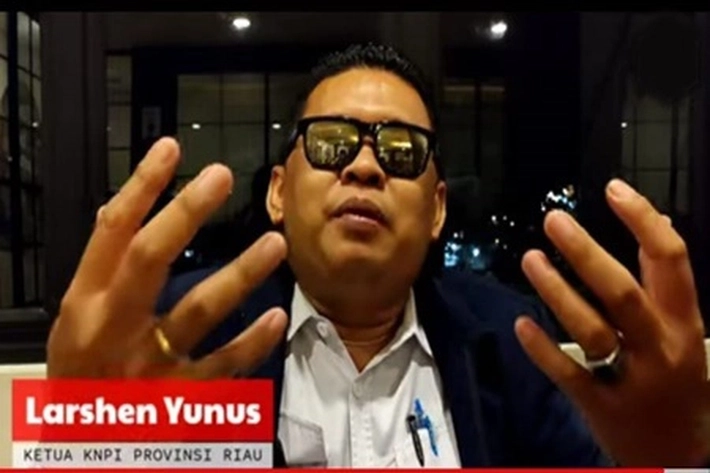 Ketua KNPI Riau Larshen Yunus Bantah Lakukan Demo di Depan Gedung Kejati