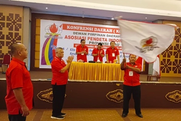 Pelaksanaan Konferensi API Berlangsung di Auditorium Gedung Dharma Wanita Pemprov Riau