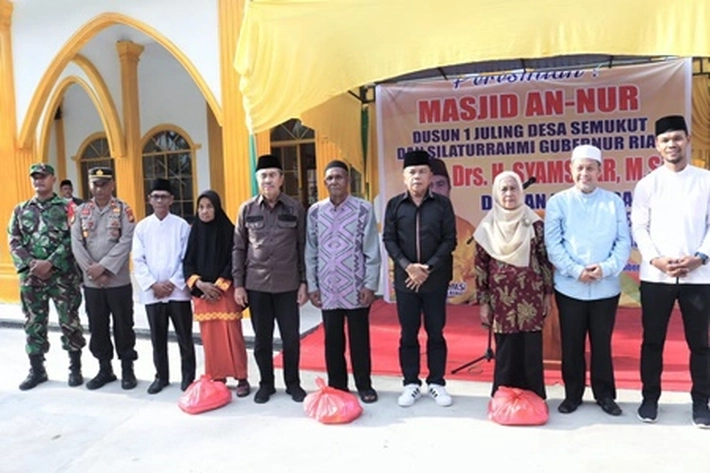 Masjid An-Nur Semukut di Meranti Dibangun Oleh Donatur Asal Malaysia Diresmikan Gubri