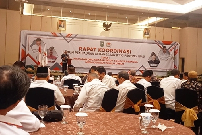 Rakor Forum Pembauran Kebangsaan di Hotel Mutiara Merdeka Pekanbaru, 'untuk Soliditas Bangsa Mewujudkan Pemilu Damai'
