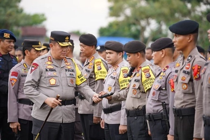 Kapolda Riau Irjen Mohammad Iqbal Pimpin Apel Pengamanan Pemilu 2023-2024