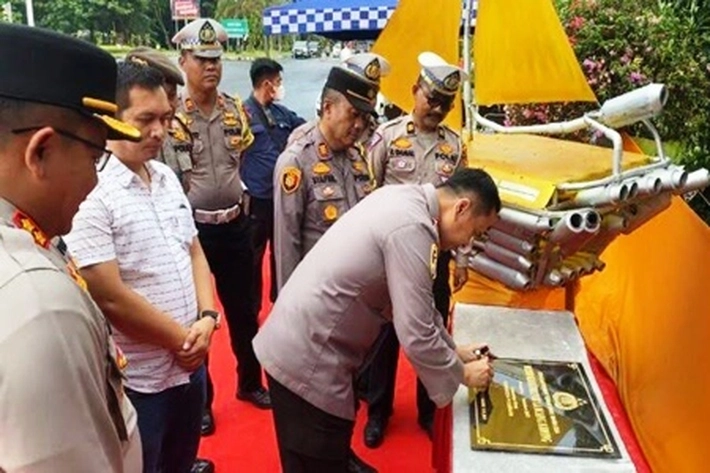 Monumen Knalpot Lancang Kuning Diresmikan, Kapolresta Pekanbaru: Pengendara Harus Saling Menghargai