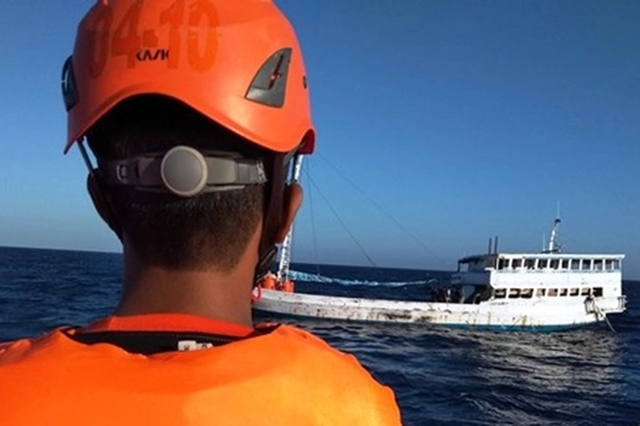 Basarnas Selamatkan ABK yang Alami Kecelakaan Terombang-ambing di Perairan Pulau Rupat
