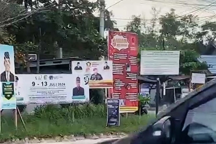 Satpol PP Tertibkan Spanduk Bacalon Kepala Daerah yang Banyak Langgar Perda