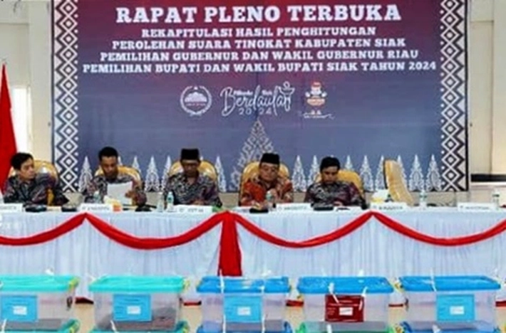 Hasil Penghitungan Perolehan Suara untuk Syamsuar-Mawardi di KPU Siak Membengkak dan Kalahkan Dua Paslon Lain