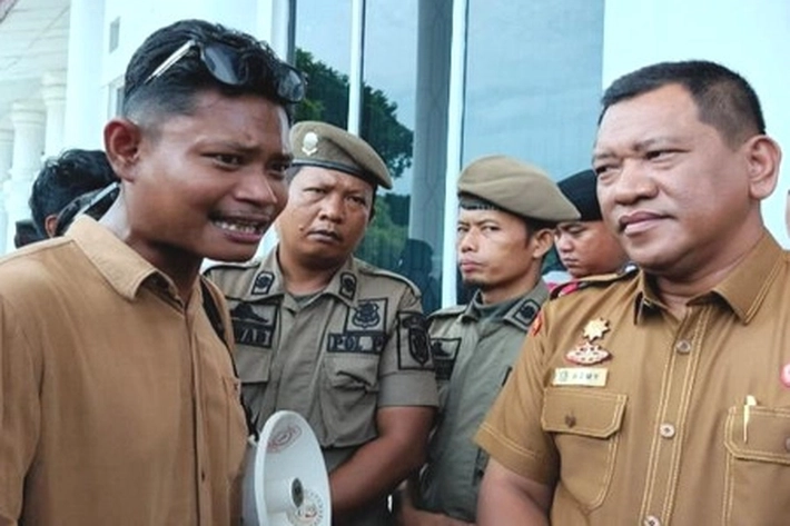 Puluhan Massa DPP PENA Geruduk Kantor Bupati Asahan Tuntut Kabid PMD Dicopot dari Jabatan