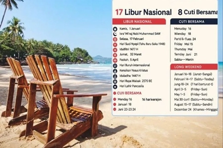 Ada 9 Long Weekend, di Bulan Mei 2026 Libur Cuti Bersama