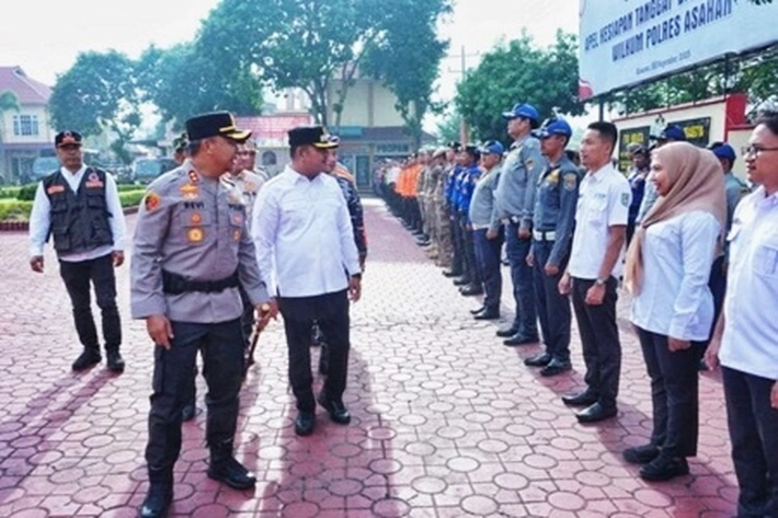 Wabup Rianto Hadiri Apel Kesiapan Tanggap Darurat Bencana di Mapolres Asahan
