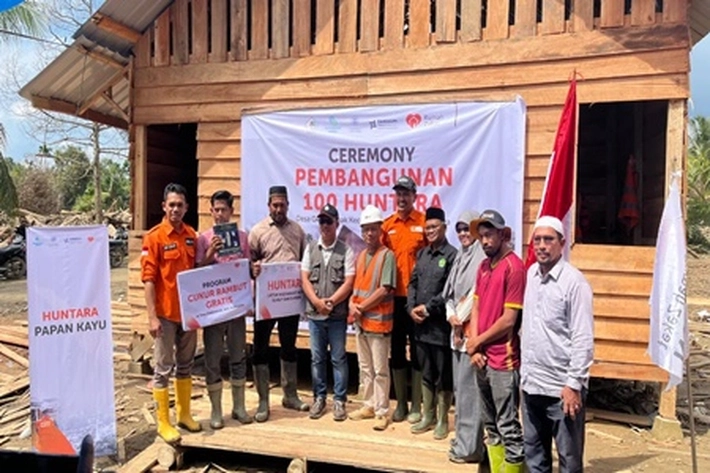 Rumah Zakat Jalankan Program Pembangunan Hunian Sementara di Aceh Utara yang Sudah Dilengkapi Sambung Listrik 