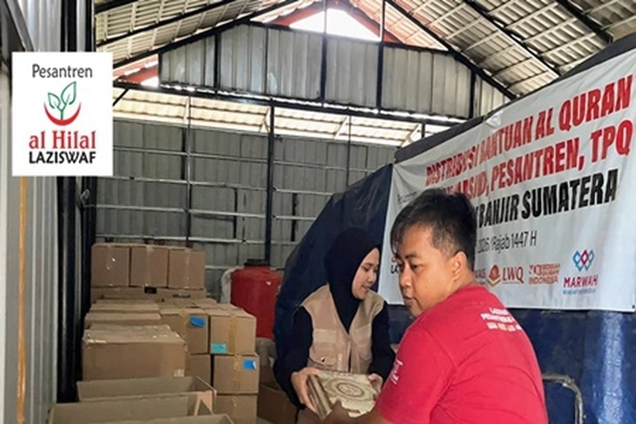 Laziswaf Al-Hilal Salurkan 100 Ribu Alquran untuk Korban Bencana Sumatera
