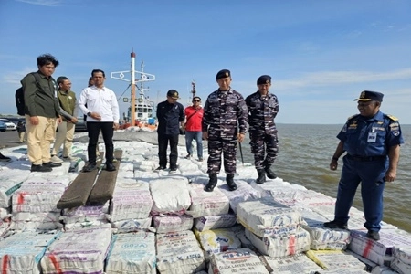 TNI AL Dumai Gagalkan Pengangkutan 200 Ton Arang Bakau Ilegal di Perairan Meranti