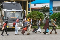 Penumpang di Terminal BRPS Pekanbaru Melonjak Jelang Mudik