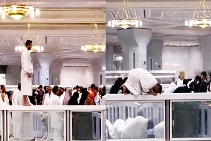 Seorang Pria Diamankan Saat Salat di Atas Pagar Masjidil Haram