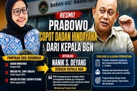 Dadan Hindayana Diganti Nanik S. Deyang Jadi Pucuk Pimpinan BGN