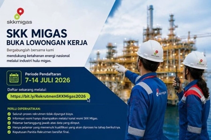 SKK Migas Buka Lowongan Kerja 2026 di Berbagai Daerah, Ini Syaratnya
