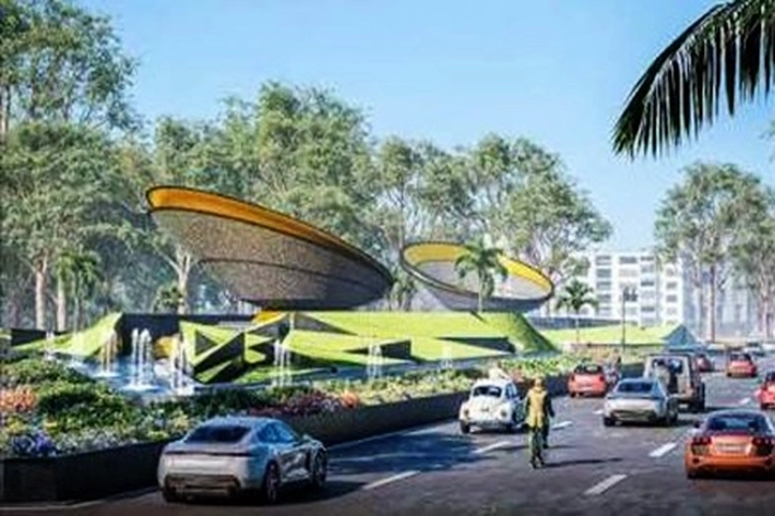 Desain Arsitektur Flyover Simpang Garuda Sakti Panam Penuh Ornamen Melayu