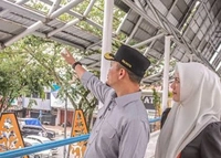Jembatan Penyeberangan Orang di Depan Sukaramai Trade Center Sudirman Bisa Sambil Nikmati Panorama Siak IV